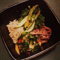 Rice, Veggies & Beef bowl - Two Lakes Catering